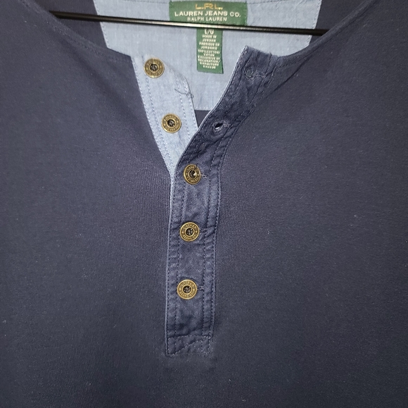 Ralph Lauren Cotton Henley Shirt Size L - Picture 4 of 5